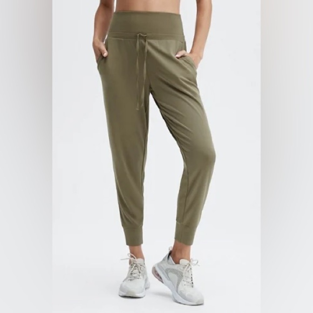 Olive green drawstring joggers